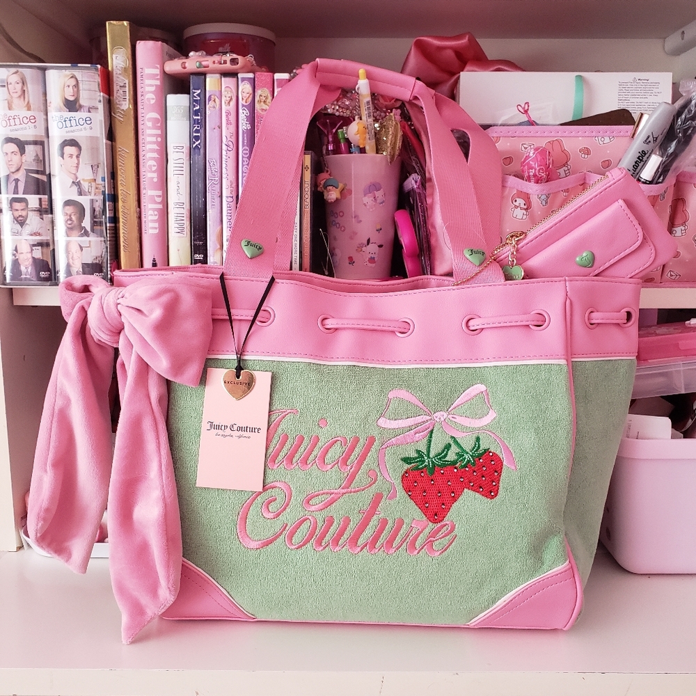 Juicy Couture Retro Strawberry Tote Retro Green BNWT.